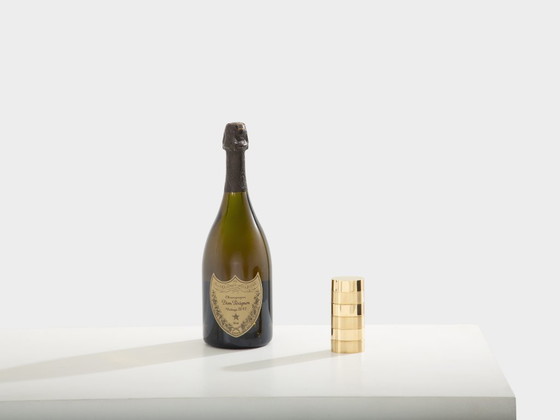 Image 1 of Gabriella Crespi brushed and polished brass box signed 1970  