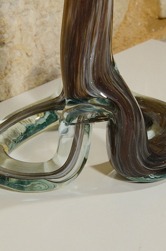 Vase en trompette, verre d’art dans le style de Murano, soufflé bouche, H59cm – Glass, Murano Glass (photo 6 of 7)