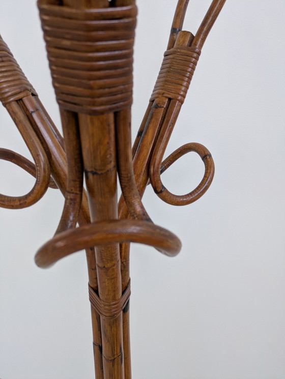 Image 1 of Salon en bambou - Fauteuils, table basse et porte-manteau - Vintage