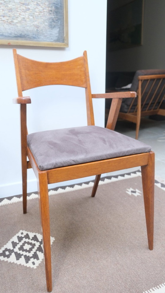 2 Teakholz-Sessel aus den 1960er Jahren – Beistellstühle, Textile (photo 6 of 7)