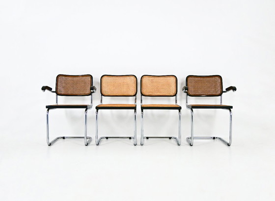 Image 1 of Sillas de comedor estilo B32 de Marcel Breuer, juego de 4