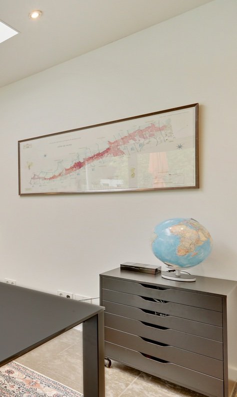 Large map Côte de Nuits Burgundy - in bronze-tinted frame