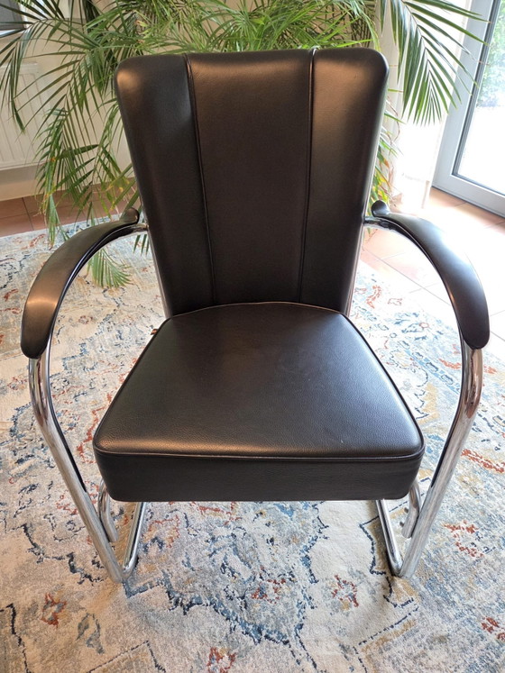 Image 1 of Dutch Originals Gispen 412 fauteuil 412 en cuir