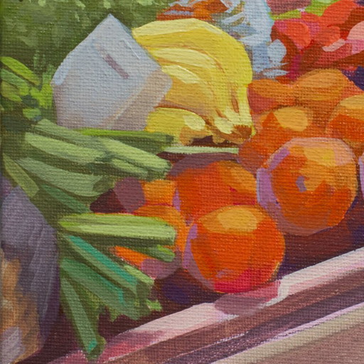 Everyday Life, Contemporary Impressionism in Miniature, 20x20; Sandra Kolondam