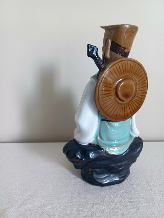 Image 1 of Vintage Shiwan Art Pottery - Trio Chinese Mudmen / Geglazuurde keramiek ('70-'80)