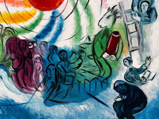 Image 1 of Marc Chagall - La Création de l'Homme - Oil on canvas (rolled)