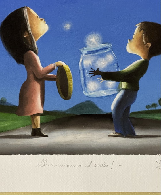 Pintura Giclée de Diego Santini Fine Art, 40x50cm, Iluminemos el cielo. – Láminas artísticas, Paper (photo 3 of 7)
