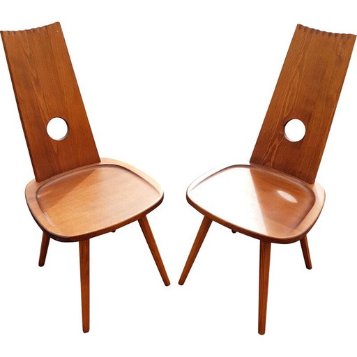 Coppia di sedie vintage sottili 1970