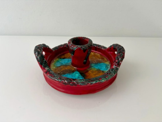 Expressive Brutalist Candle Holder with Glass Mosaic – Bienal, Ceramic (photo 5 of 15)