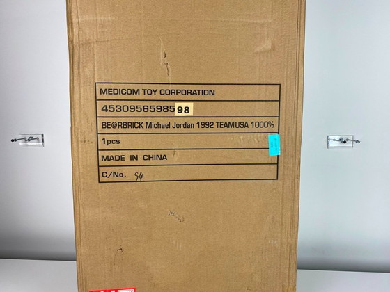 Image 1 of Bearbrick Michael Jordan 1992 Dream Team USA Jersey gold chrome 1000% MEDICOM toys 2021
