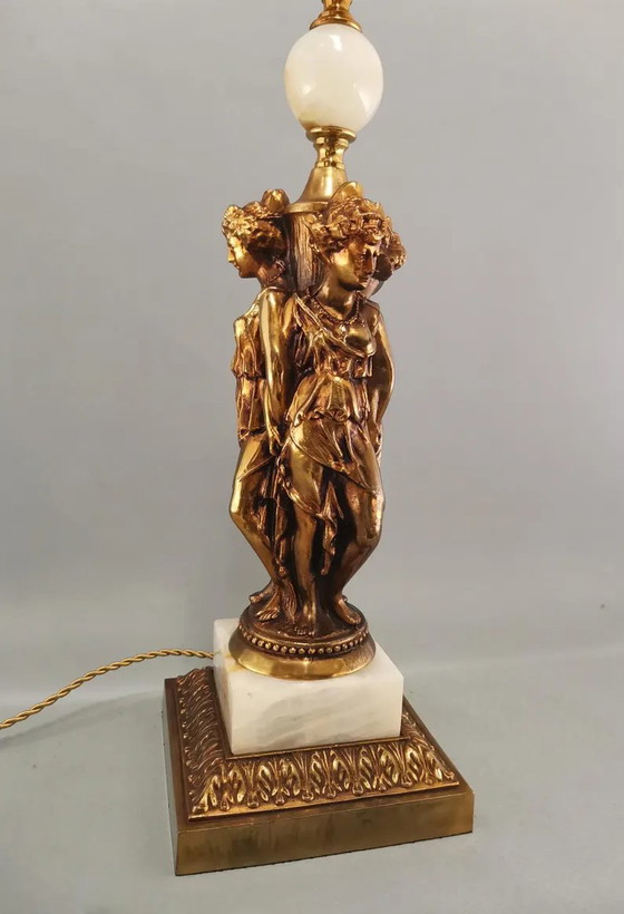 Image 1 of Vintage Deknudt 3 graces table lamp