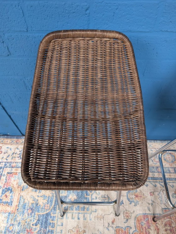 6x Vintage Barkrukken, Rohé Noordwolde, Jaren 60 – Rattan (photo 17 of 19)