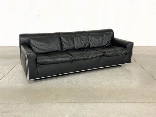 Heli 3-Seater Leather Sofa by Otto Zapf for Knoll, 1980s