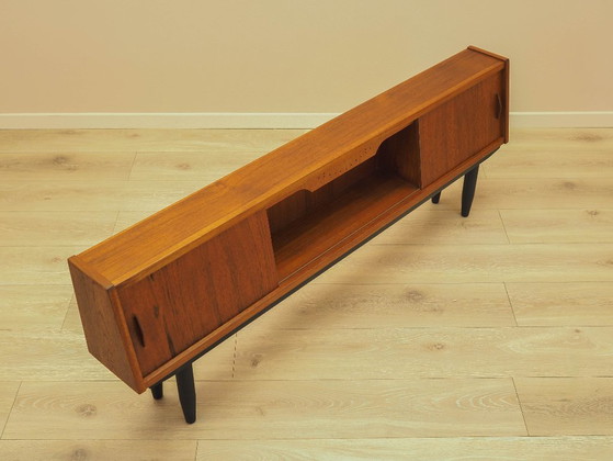 Teak sideboard with illuminated section and sliding doors, Denmark, 1960s – Wood (photo 9 of 14)