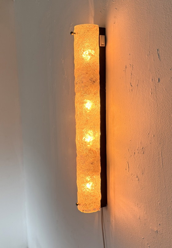 Lampada da parete vintage in vetro effetto ghiaccio, Hillebrand '70 – Applique, Glass, Metal (photo 13 of 15)