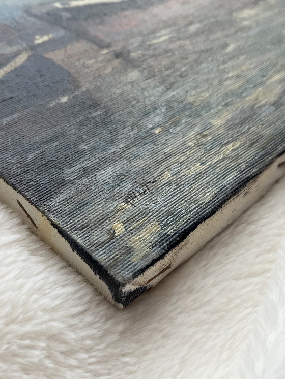 Image 1 of Painting of the harbour by H.W. Bijl.