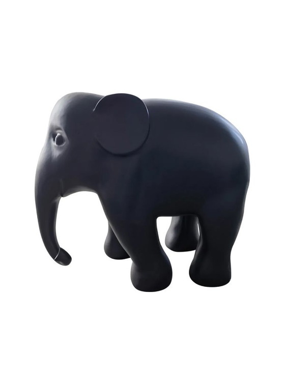 Image 1 of Escultura de fibra de vidrio - Elefante - Negro