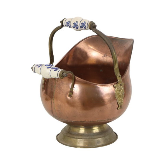 Oude Koperen Helmvormige Kolenkit – Plantenbak, Ceramic, Copper (photo 4 of 14)