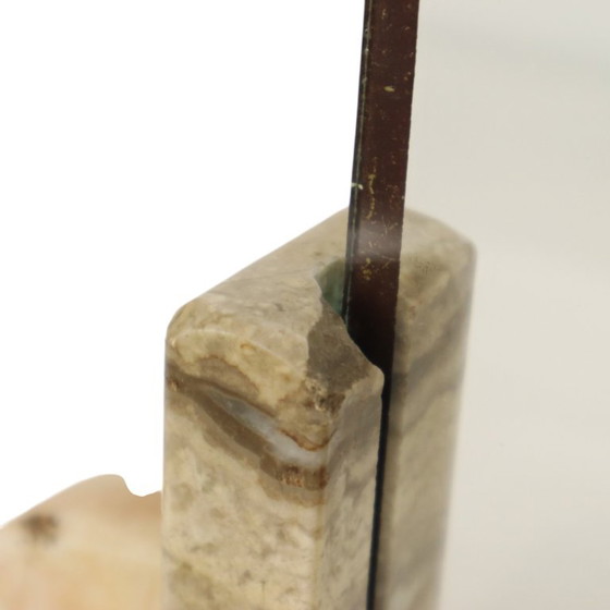 Pequeño marco de fotos Art Déco con cuadro de mármol y cristal con borde espejado. – Marcos de fotos, Marble (photo 12 of 14)