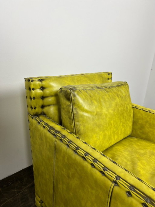 Unieke vintage lederen fauteuil