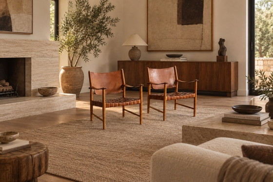 Paire de Fauteuils Safari en Cuir Cognac Tressé, Danemark, années 1960 – Leather (photo 21 of 21)