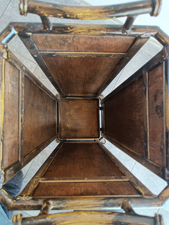 Image 1 of Vintage Style Umbrella Stand, Metal Frame with Vienna Straw Panels, 1980s