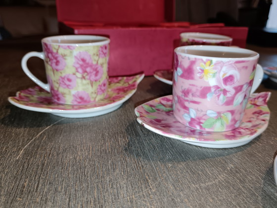 Image 1 of Set van 6 kopjes met schotels