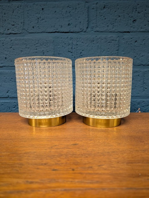 2 Vintage-Wandlampen, Carl Fagerlund für Orrefors, 1960er Jahre