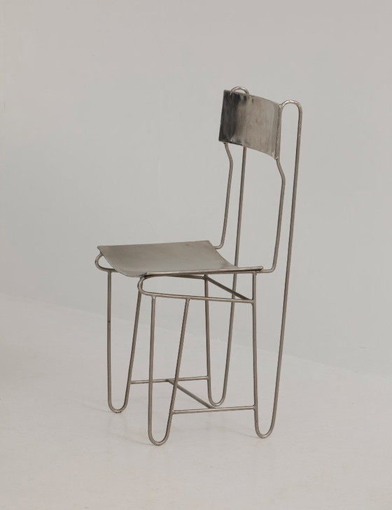 Image 1 of Conjunto de 4 sillas de artista de metal cromado, circa 1960/70