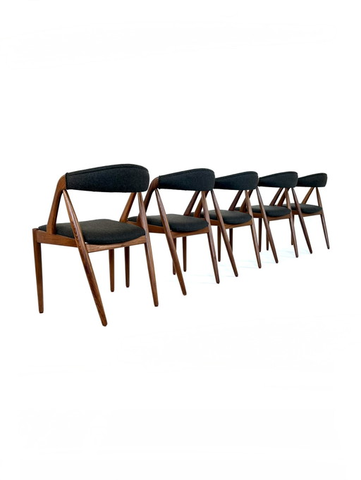 5x restaurierter dänischer Esszimmerstuhl, Kai Kristiansen ‘60