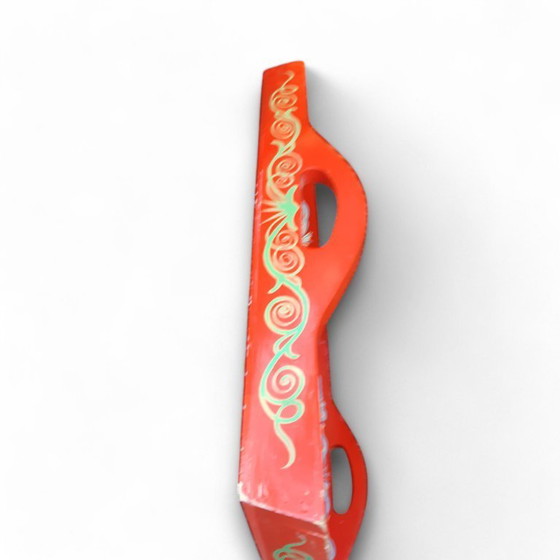 Image 1 of Plateau vintage en bois peint à la main 43x43x8cm