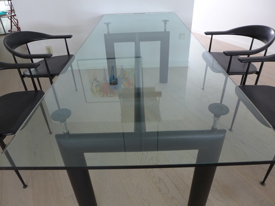 Cassina Le Corbusier LC6 Dining Table/Conference Table – Glass, polished steel (photo 4 of 6)