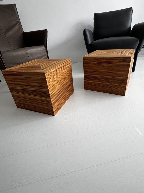 Image 1 of Zebrano Salontafels met Zebrano bijzettafeltjes