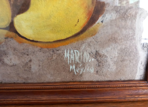 Image 1 of Rare Triptyque d'art AMATEdu Mexique signé MARIN México 