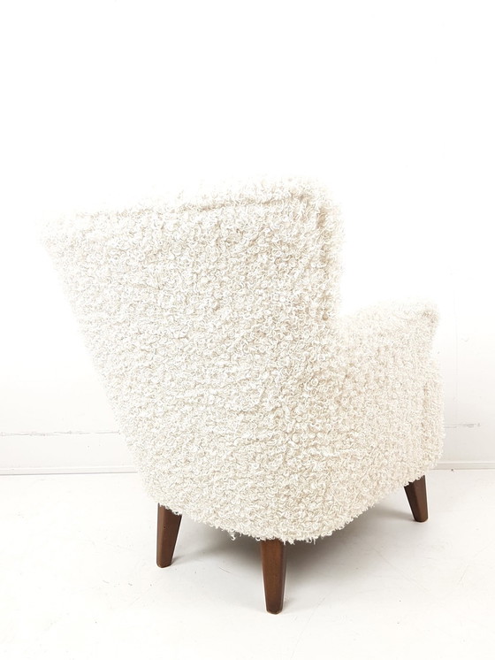 Image 1 of Vintage Artifort Theo Ruth doodle curl cream white new fabric