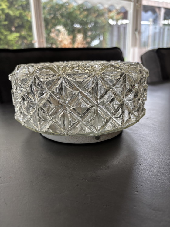 Image 1 of Lampada da soffitto rotonda in vetro vintage/luce da soffitto rotonda in vetro