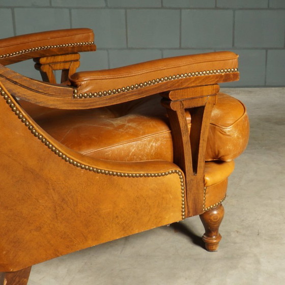 Fauteuil vintage en cuir marron – Wood, Leather (photo 13 of 16)