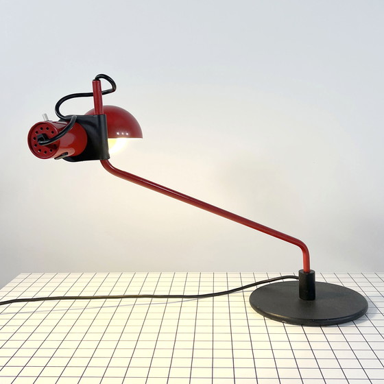 Image 1 of Red Table Lamp By R. Barbieri & G. Marianelli For Tronconi, 1980S