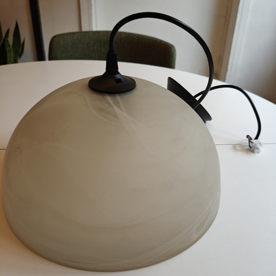 Image 1 of Vintage hanglamp van zwaar, wervelend glas – opnieuw bedraad – 30 cm