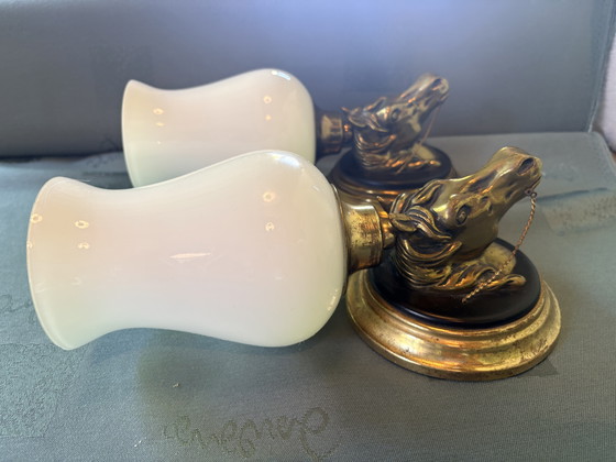 Image 1 of 2 wandlampen paard Maison Lancel 