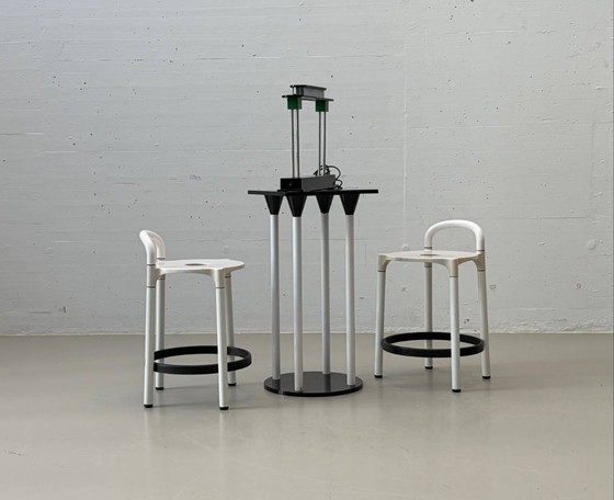Image 1 of Set consisting of a standing table model 4581 with two Polo bar stools by Anna Castelli Ferrieri for Kartell, Italy, 1980s