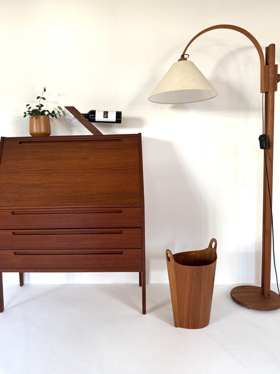 Image 1 of Vintage teakhouten wijnstandaard ‘60