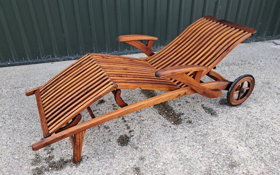 Image 1 of Barkers Traditionals teak lounger with Pandi mattress cushion