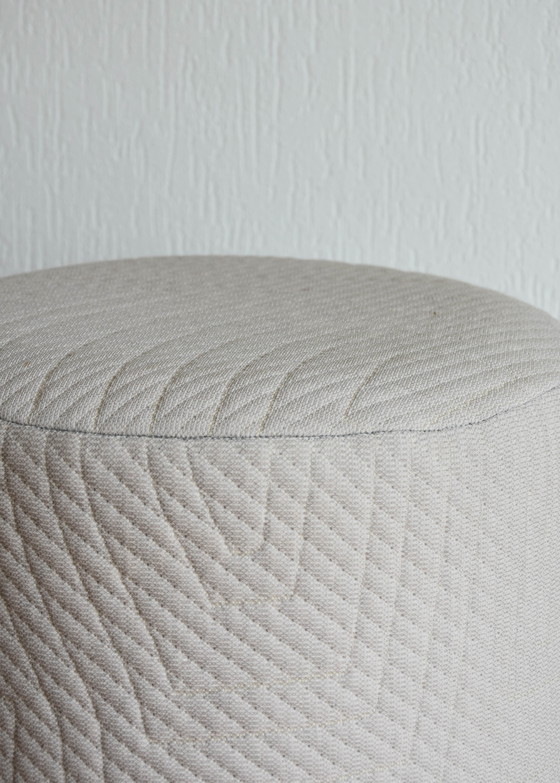 Image 1 of Round beige pouf in Kvadrat Apparel fabric - Ø37 cm x H40 cm