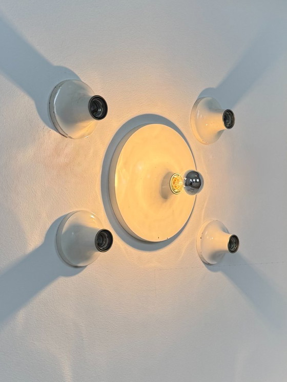 Image 1 of Set di 5 applique vintage, metallo laccato bianco, Germania, 1970