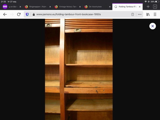 Buffet bibliothèque vintage en noyer de haute qualité