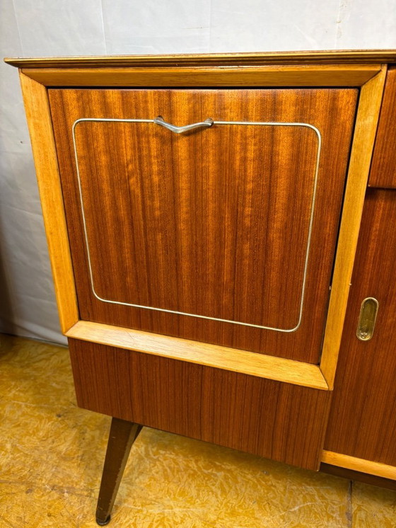 Image 1 of Mid-Century Retro Vintage Teak Cocktail Credenza / Sideboard by Beautility 1950  Elegant Cocktail Cabinet • Exceptional Teak Gra