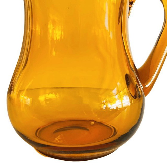 Vintage Hand-Blown Glass Water Jug Amber Glass 1960s – Glass & Decanter (photo 8 of 16)
