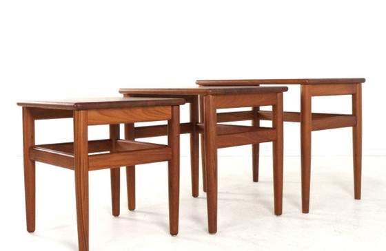 Set of 3 Danish Nesting Tables Side Tables Solid Teak Vintage Restored – Wood (photo 9 of 19)