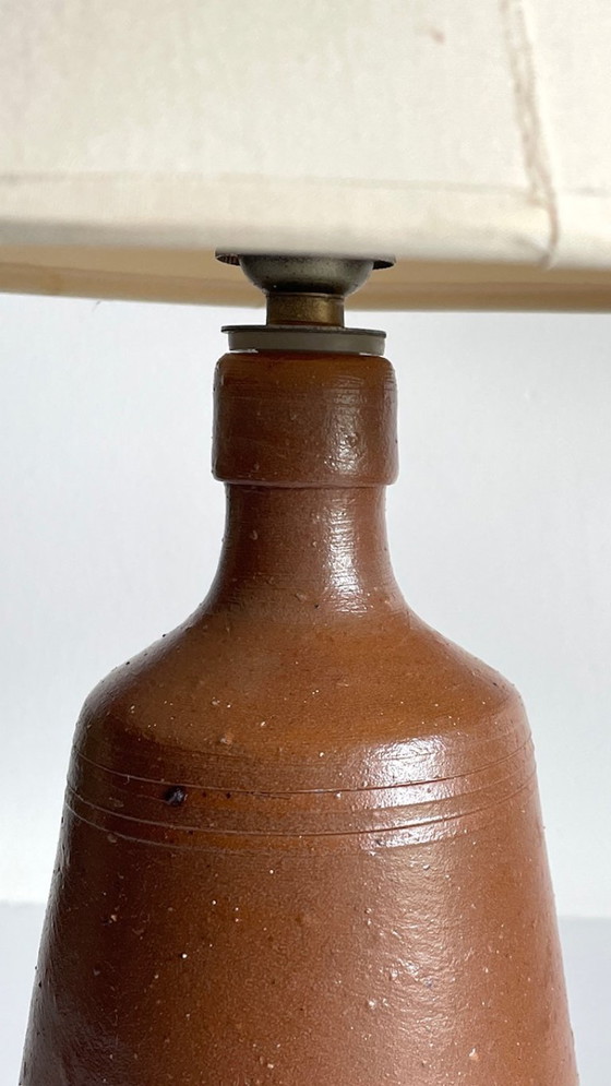 Image 1 of Vintage Portuguese glazed stoneware handcrafted lamp